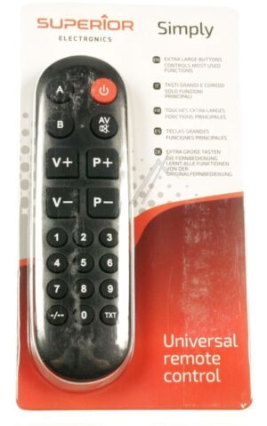 SIMPLY NUMERIC SUPTLB002 LERNFÄHIGE UNIVERSELLE FERNBEDIENUNG MIT GROSSEN TASTEN UND NUMMERNFELD