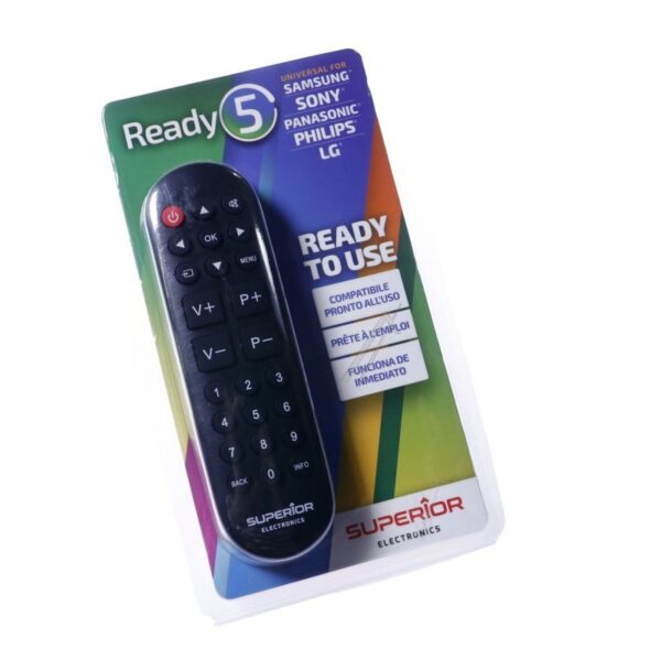 READY 5 SUPTRB014 FERNBEDIENUNG MIT GROSSEN TASTEN VORPROGRAMMIERT