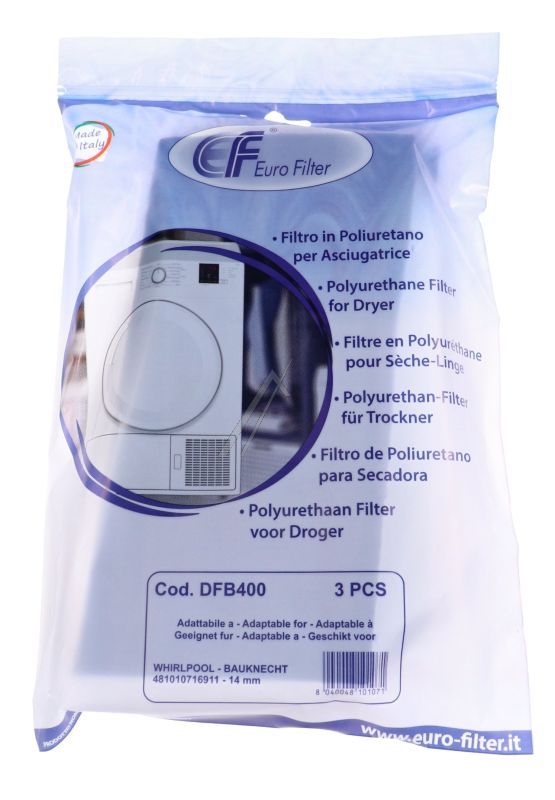 DFB400 FILTER (3 STÜCK) ALTERNATIV FÜR WHIRLPOOL