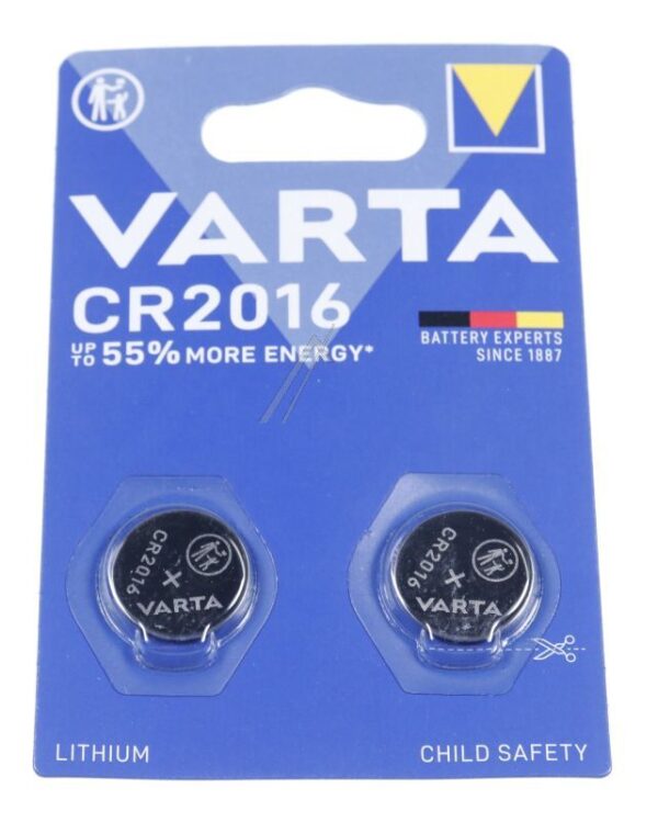 CR2016 6016101402 3,0V BATERIJA VARTA LITIJUMSKA DUGMASTA 120 × 80 MM,  PAKOVANJE OD 2 KOMADA