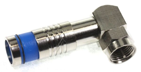F-WINKELKOMPRESSIONSSTECKER FÜR 7,2-7,4MM KABEL,  VERNICKELT