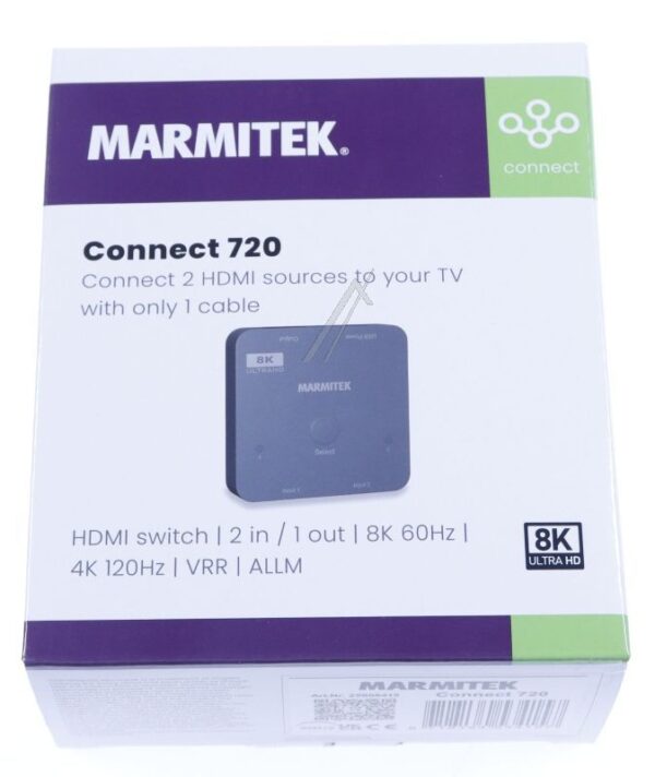 CONNECT 720 25008415 HDMI-UMSCHALTER 8K 60HZ - 4K 120HZ - 2 EINGÄNGE/ 1 AUSGANG