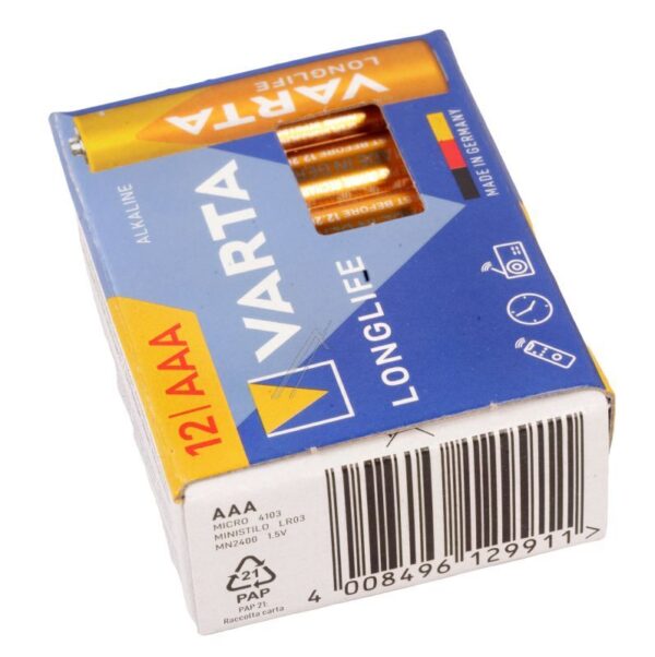 LR3 4103301132 VARTA LONGLIFE AAA MICRO CUBE,  12ER PACK