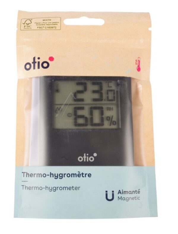 936054 THERMOMETER/ HYGROMETER INNEN MAGNETISCH - SCHWARZ