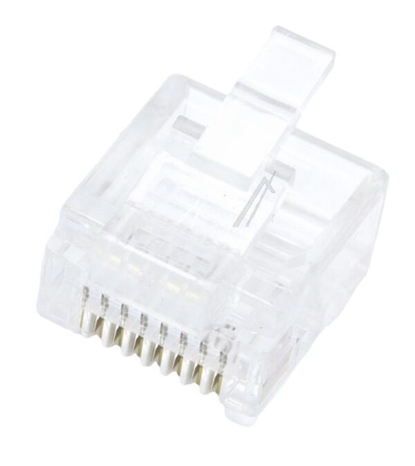 RJ45 WESTERNSTECKER 8/ 8 UNMONTIERT,  FLACH,  KURZ,  UNGESCHIRMT