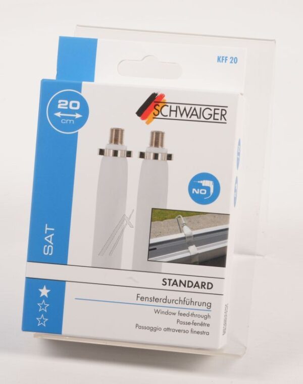 KFF20532 FENSTERDURCHFÜHRUNG FÜR KOAXIALKABEL LÄNGE: 25,0CM WEISS
