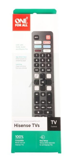 URC4916 ERSATZFERNBEDIENUNG FÜR HISENSE TVS