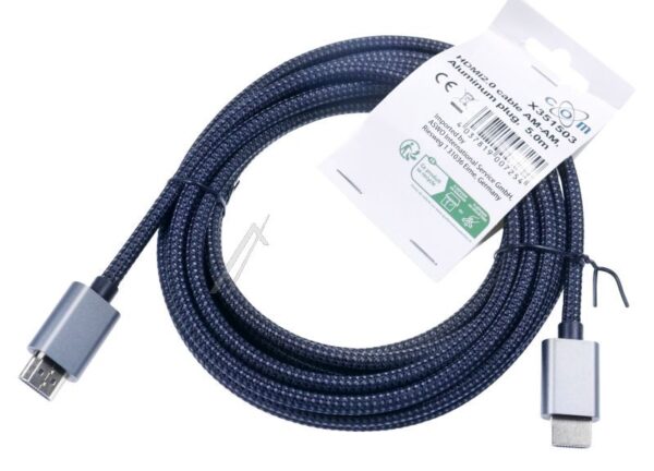 HDMI KABL SA ALUMINIJUMSKIM KONEKTOROM I PAMUČNOM PRESVLAKOM,  4K*2K@60HZ,  5M