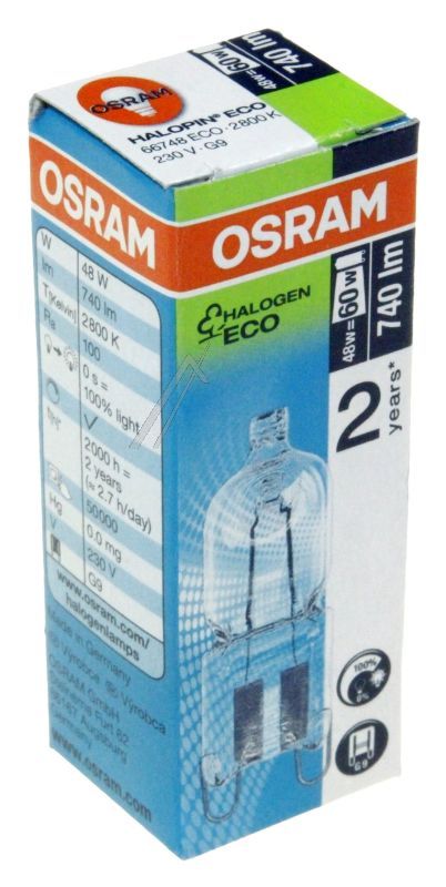 G9 66748 ECO 230V-48W HALOGENA TEDLJIVA SIJALICA (OSRAM),  HALOPIN ECO