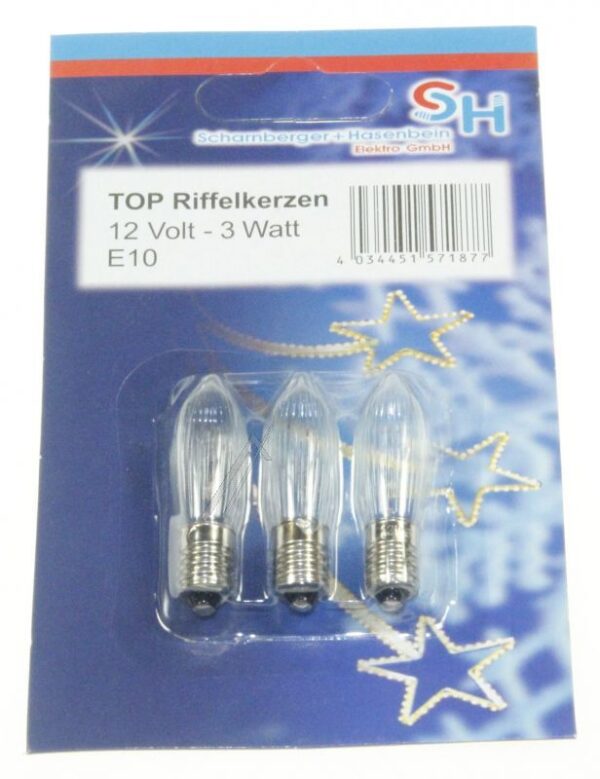 E10 12V-3W TOP-IZDUENE LAMPE PROZIRNE 3KOM-BLISTER