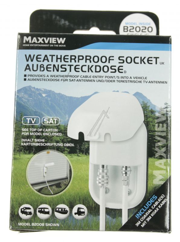 MAXVIEW SAT-AUSSENSTECKDOSEN,  F-SINGLE-ANSCHLUSS,  WEISS