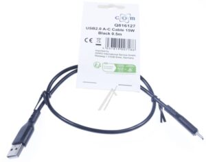 USB-C LADE- UND SYNCHRONISATIONSKABEL 3A,  SCHWARZ,  0,5M