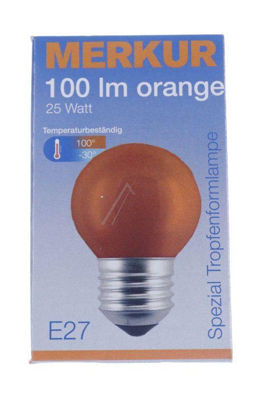 230V-25W E27 TROPFENLAMPE ORANGE 45X69MM