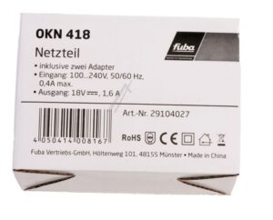 OKN 418 29104027 NETZTEIL 18V 1,6A INKL. F-ADAPTER