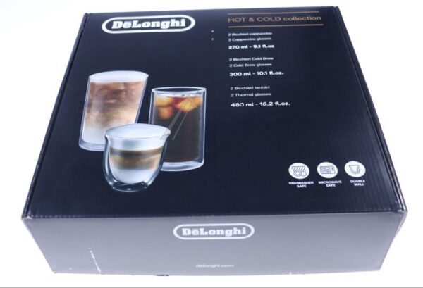 DLSC326 AS00004620 HOT&COLD-KOLLEKTION SET MIT 2 CAPPUCCINO-,  2 COLD BREW- UND 2 DOPPELWANDIGEN THERMOGLÄSERN
