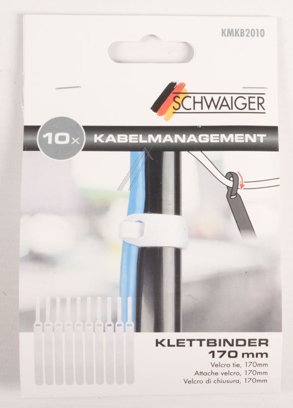 KMKB2010 KLETTBINDER 170MM,  WEISS 10 STK.