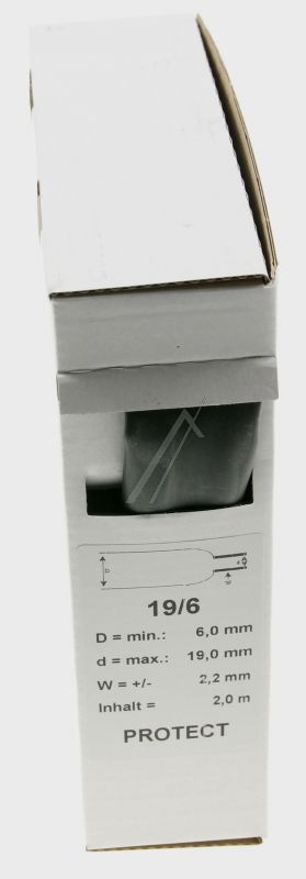 IAKT 17019000B SCHRUMPFSCHLAUCH Ø19MM/ 6MM/ 2M LANG KLEBERBESCHICHTET 3:1