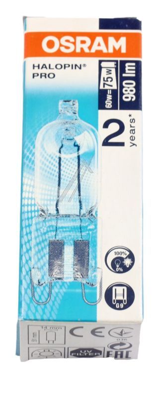 G9 66760 ECO HOCHVOLT-HALOGENLAMPE OHNE REFLEKTOR,  G9, 60W,  240V