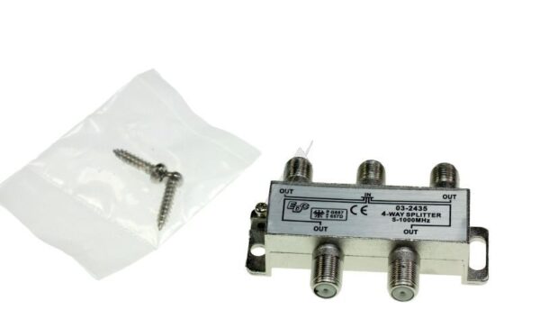 4-FACH VERTEILER 5-1000MHZ MINI F-TECHNIK DÄMPFUNG: 7DB