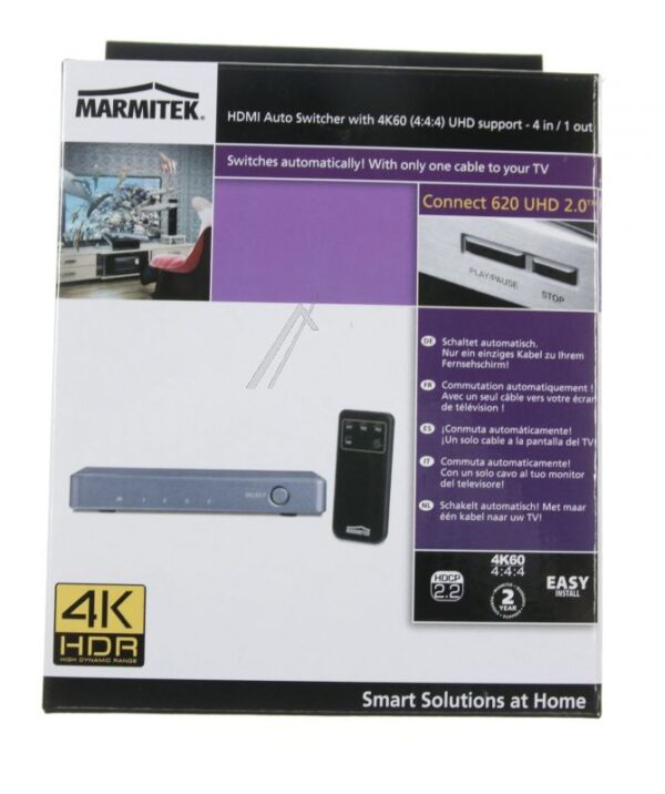 CONNECT 620 UHD 2.0 25008336 HDMI-UMSCHALTER 4K -4 EINGÄNGE/ 1 AUSGANG - ULTRA HD 60HZ - HDR - 4K60