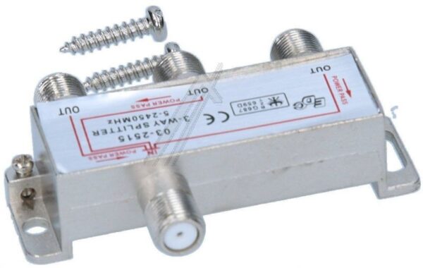 3-FACH VERTEILER SAT 5-2450MHZ MINI F-TECHNIK 3XDC PASS