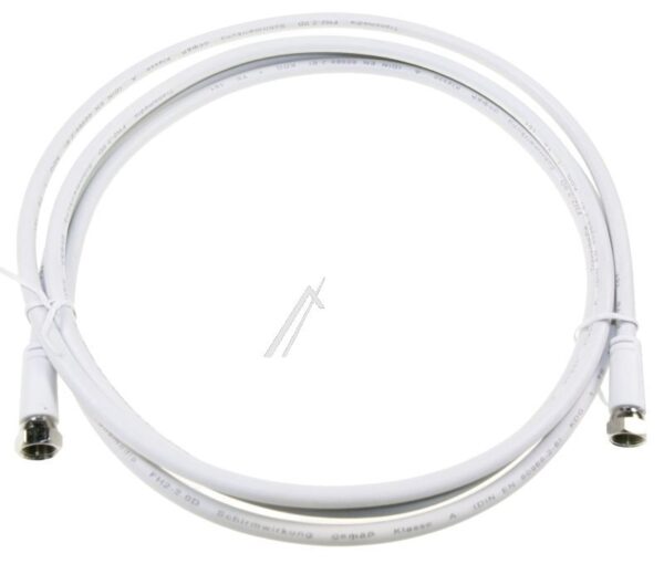 F-ANSCHLUSSKABEL MIT GERADEM STECKER 2,0M,  WEISS