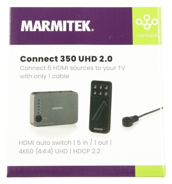 CONNECT 350 UHD 2.0 25008367 HDMI SWITCH 4K -5 EIN/ 1 AUS - ULTRA HD - HDMI SCHALTER- HDR - 4K60