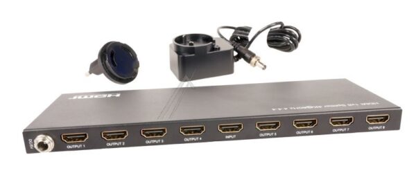 HDMI-SPLITTER 1X8, 4K@60HZ,  HDCP 2.3, EDID-STEUERUNG (KOPIE,  AUTOMATIK,  DOWNSCALER)