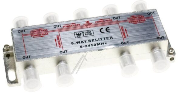 8-FACH VERTEILER SAT 5-2450MHZ MINI F-TECHNIK 8XDC PASS