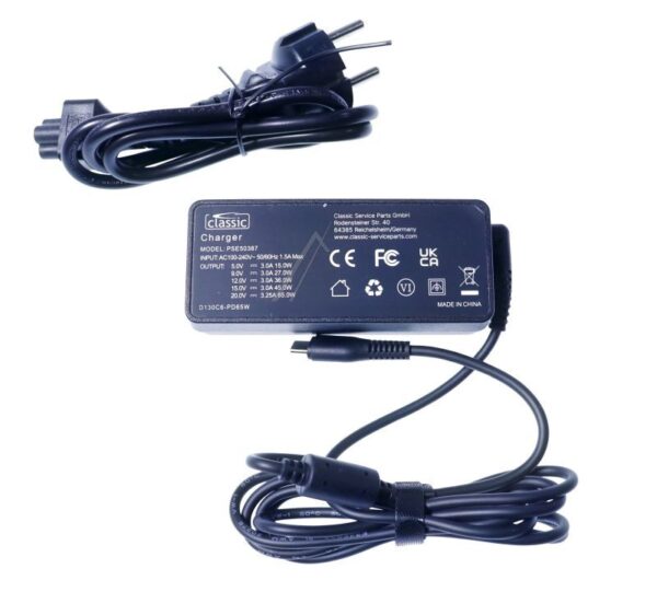 65W PSE50387 EU USB-PD TISCHLADEGERÄT MIT USB-C STECKER