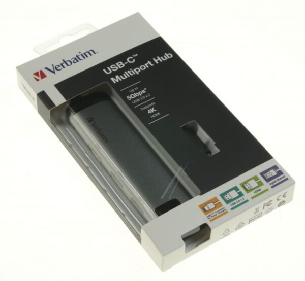 49141 USB-C-HUB 4-IN-1: 2× USB-A 2.0, HDMI,  LAN (RJ45)