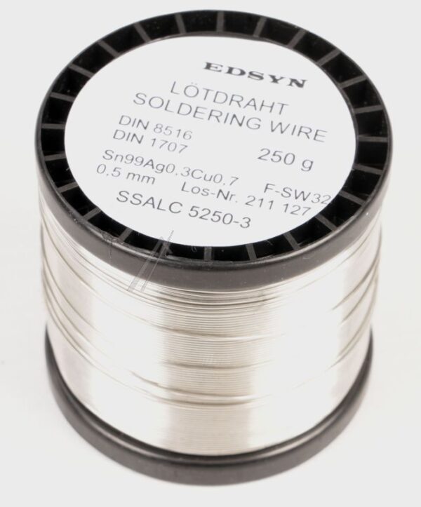 SN99AG0,3CU0,7 F-SW34 SSALC5250-3 LÖTDRAHT/ LÖTZINN,  BLEIFREI,  250G,  D=0.5MM