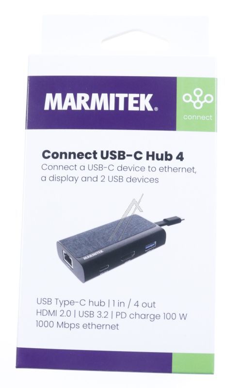 CONNECT USB-C HUB 4 25008476 ADAPTER USB TYPE C -> 1X HDMI | 1X ETHERNET | 1X USB-A | 1X USB-C
