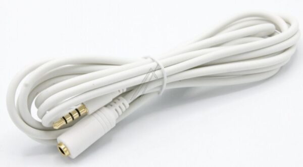 KLINKENVERLÄNGERUNG 4-POL. 3,5MM STECKER/ BUCHSE WEISS 2,0M