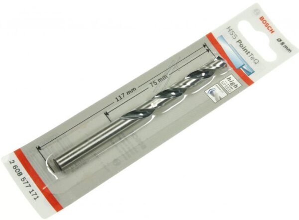8,0MM 2608577171 HSS-SPIRALBOHRER POINTTEQ 8X75X117