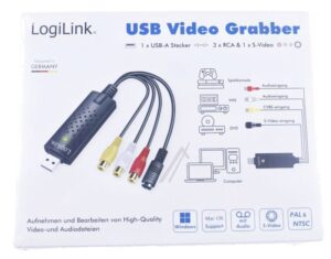 VG0030A USB 2.0-A/ V-GRABBER,  USB-A/ M ZU 3XCINCH    MINIDIN5/ F,  LOGILINK