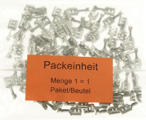 F502630012 FLACHSTECKHÜLSE 6,3MM X 0,8MM 100 STÜCK FÜR 0,5-1,5MM² MESSING-VERZINKT