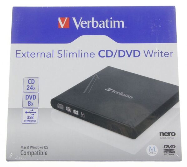 98938 DVD-BRENNER,  SLIM,  USB2.0 MIT NERO BURN & ARCHIVE SOFTWARE