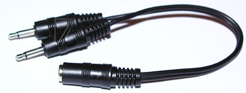 2X3,5MM-KLINKENSTECKER/ 3,5MM-KLINKENKUPPLUNG MONO/ STEREO ADAPTER
