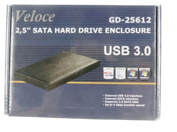 GD-25612 88884056 2,5" FESTPLATTENGEHÄUSE,  USB3.0/ SATAII,  SCHWARZ
