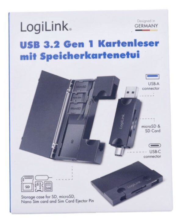 CR0049 USB 3.2 GEN1 ČITAČ KARTICA ZA SD I MICROSD KARTICE,  SA SKLADIŠTENJEM KARTICA
