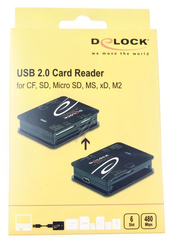 91007 USB 2.0 KARTENLESER FÜR CF/ SD/ MICRO SD/ MS/ XD/ M2 SPEICHERKARTEN
