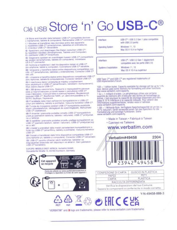 49458 STORE  N  GO USB-C 3.2 GEN 1 DRIVE 64GB