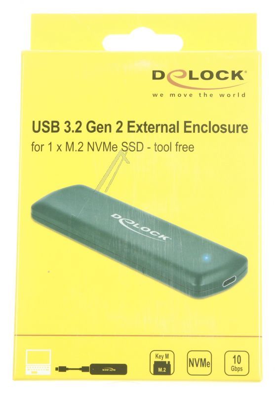 42615 EXTERNES GEHÄUSE M.2 NVME PCIE SSD > USB 3.2 GEN 2 TYPE-C BUCHSE - WERKZEUGFREI