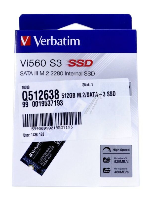 VI560 S3 49363 512GB M.2/ SATA-3 SSD-FESTPLATTE