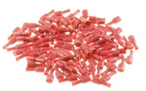 6,4X0,8MM FLACHSTECKHÜLSE VOLLISOLIERT 100STK ROT