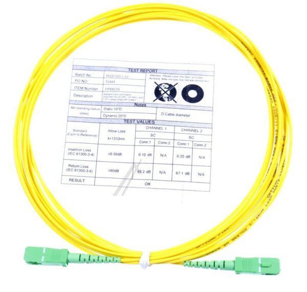 FPSSC05 LWL SIMPLEX PATCH KABL,  OS2 SM G.657.A2, SC/ APC-SC/ APC,  5 M