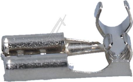 F515630044 WINKEL-FLACHSTECKERHÜLSE 6,3MM X 0,8 FÜR 1,5-2,5MM² STAHL VERNICKELT TYP A MIT ABGEWINKELTEM SEITLICHEM LEITERANSCHLUSS