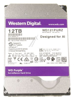 WD PURPLE™ WD121PURZ 12TB 3,5"/ SATA-3 FESTPLATTE