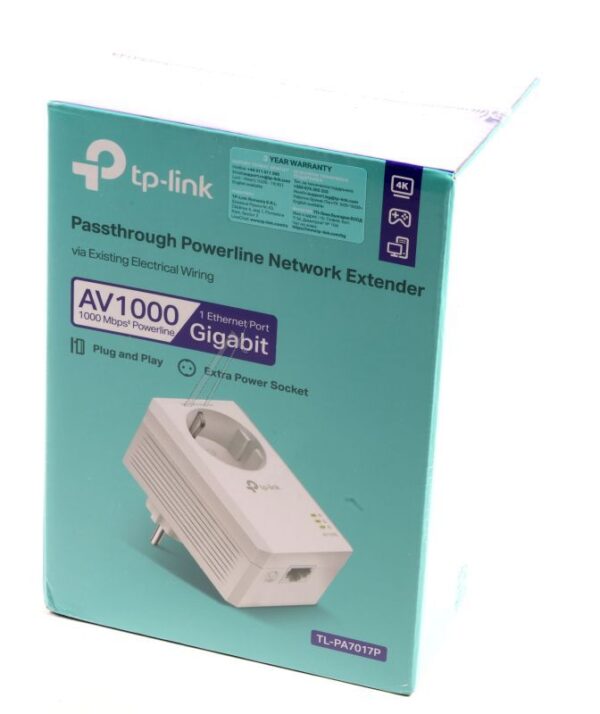 TL-PA7017P TP-LINK TL-PA7017P AV1000 GIGABIT PASSTHROUGH POWERLINE-ADAPTER